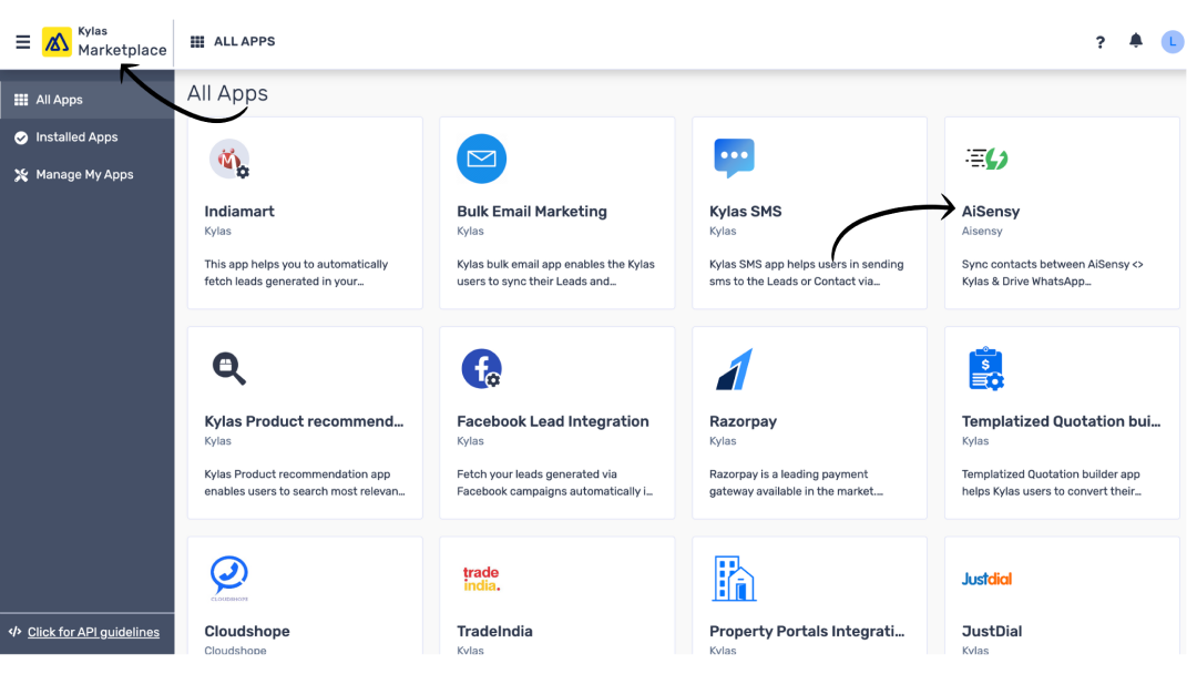 How to connect Kylas CRM with AiSensy? 