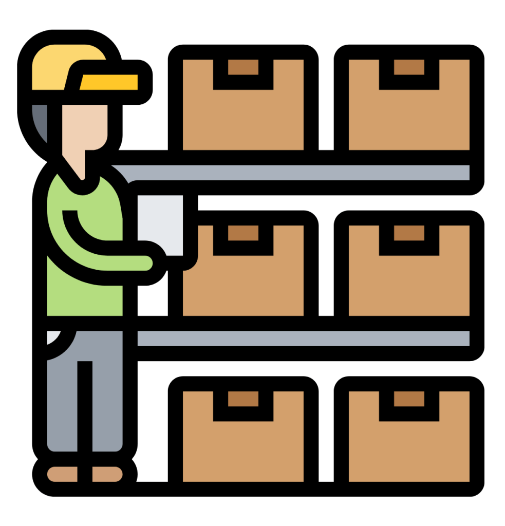 Production line warehouse icon