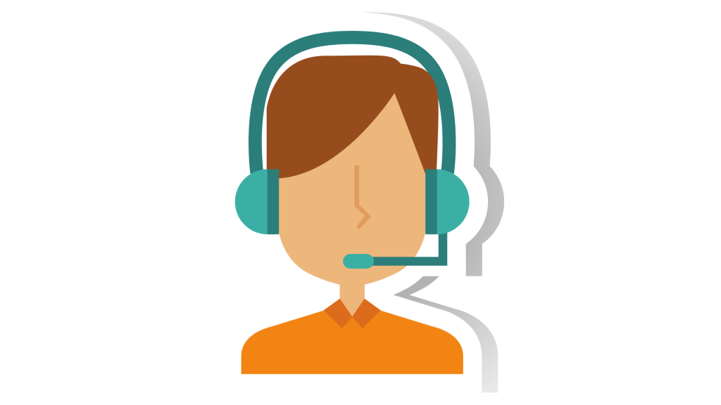 Customer Support in sales CRM software A person with a headset, denoting customer support