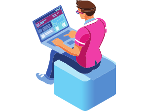 Programmer laptop illustration