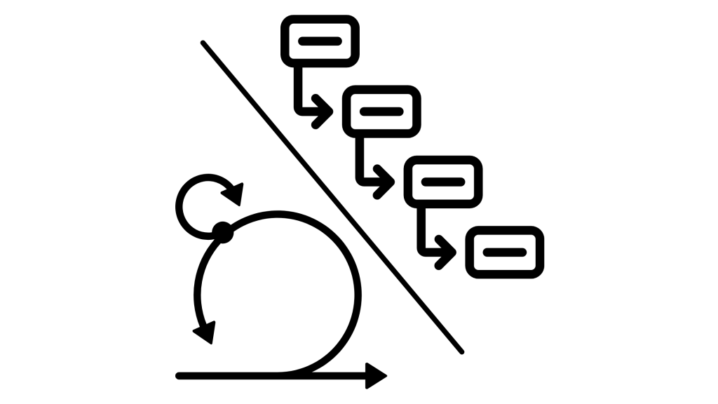 Bimodal - Agile and waterfall project management icons