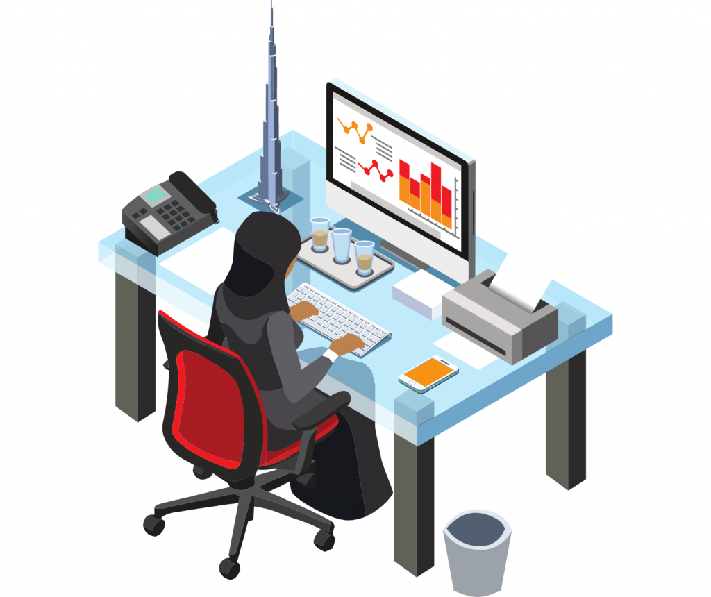 A woman working on data management woman working