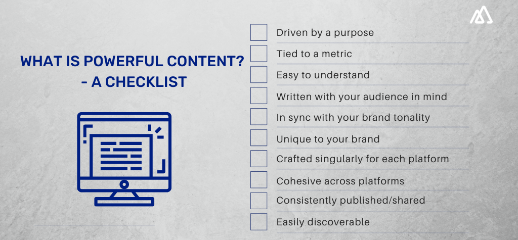 Powerful Content Checklist Infographic with powerful content checklist for every sales funnel stage