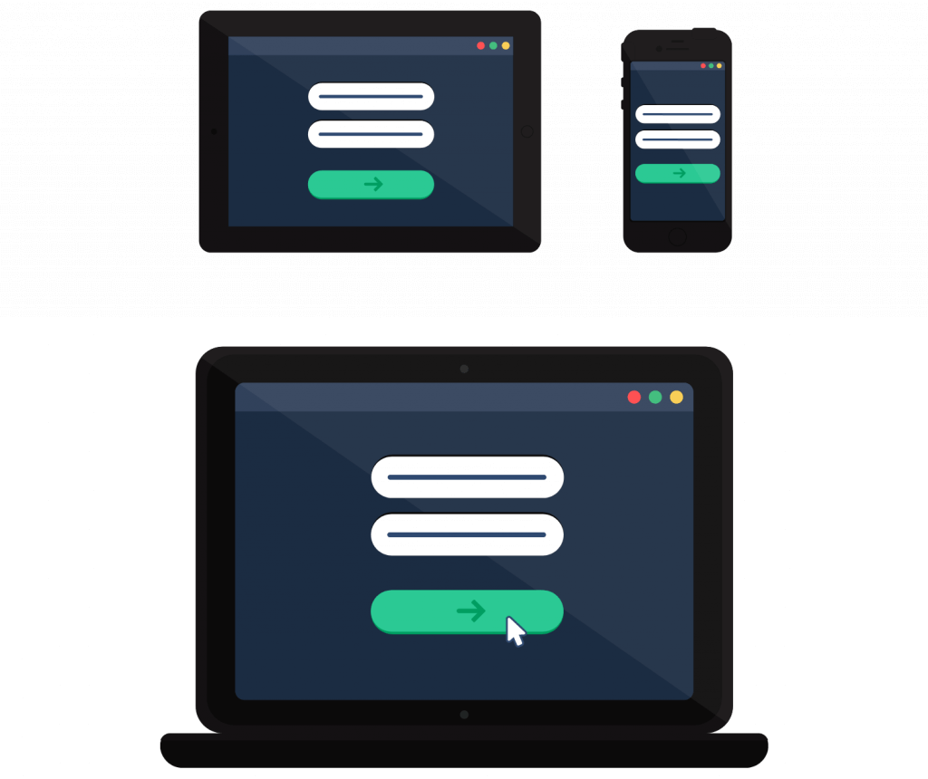 Lead Generation Web Form on different devices mobile tablet and laptop with lead generation webform