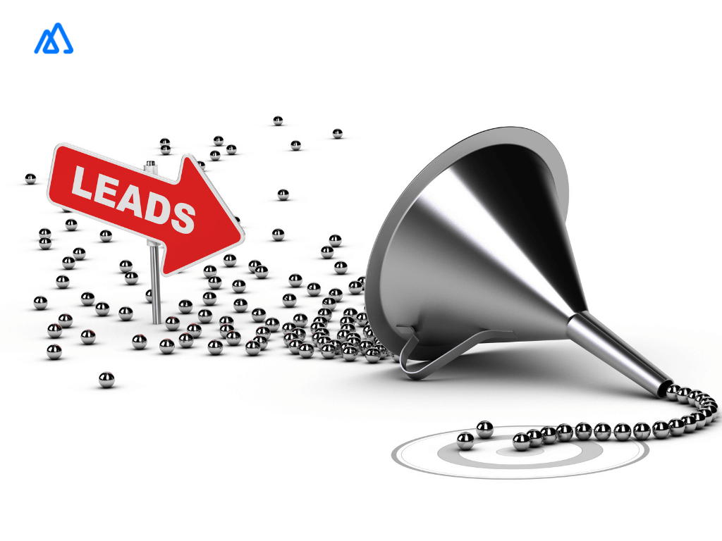 Lead funnel showcasing lead management for dummies 3D funnel with chrome balls