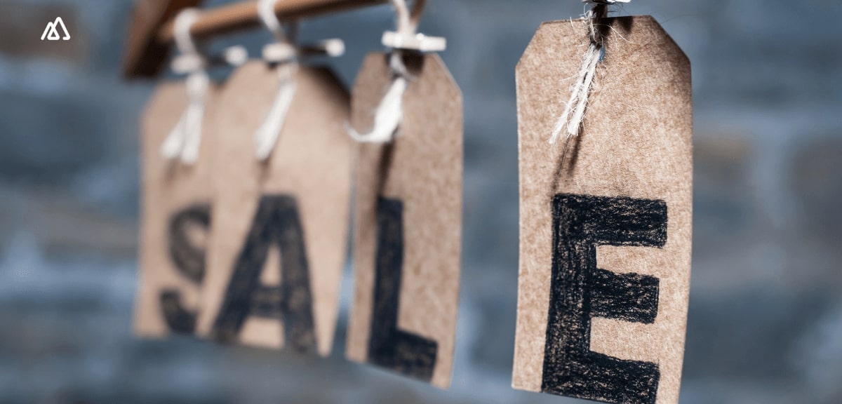 sales printed on a tag