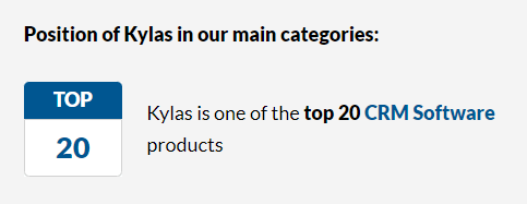 Position of kylas in FinancesOnline CRM software category