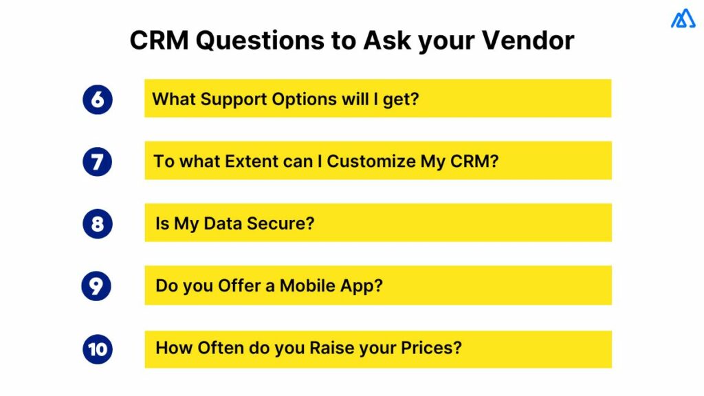 CRM Questions to Ask Your Vendor