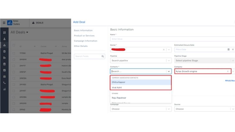 Show Associated Contacts for a Company