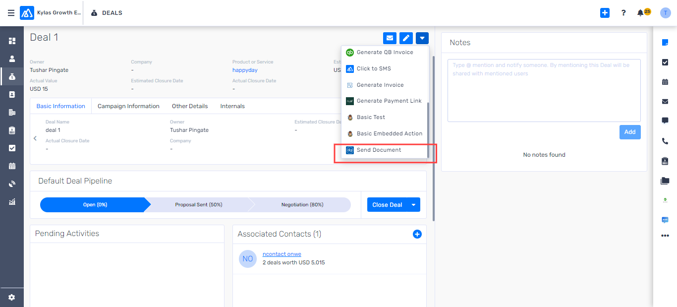 Generate Document for e-sign: 