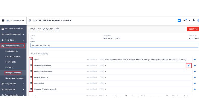 Reorder and Rename Pipeline Stages